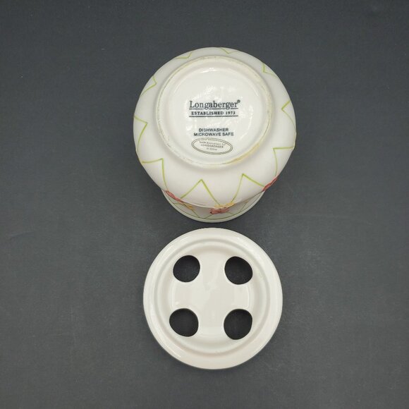 Longaberger Dogwood Toothbrush Holder Pink Yellow Lattice Toothbrush Caddy - Picture 4 of 7